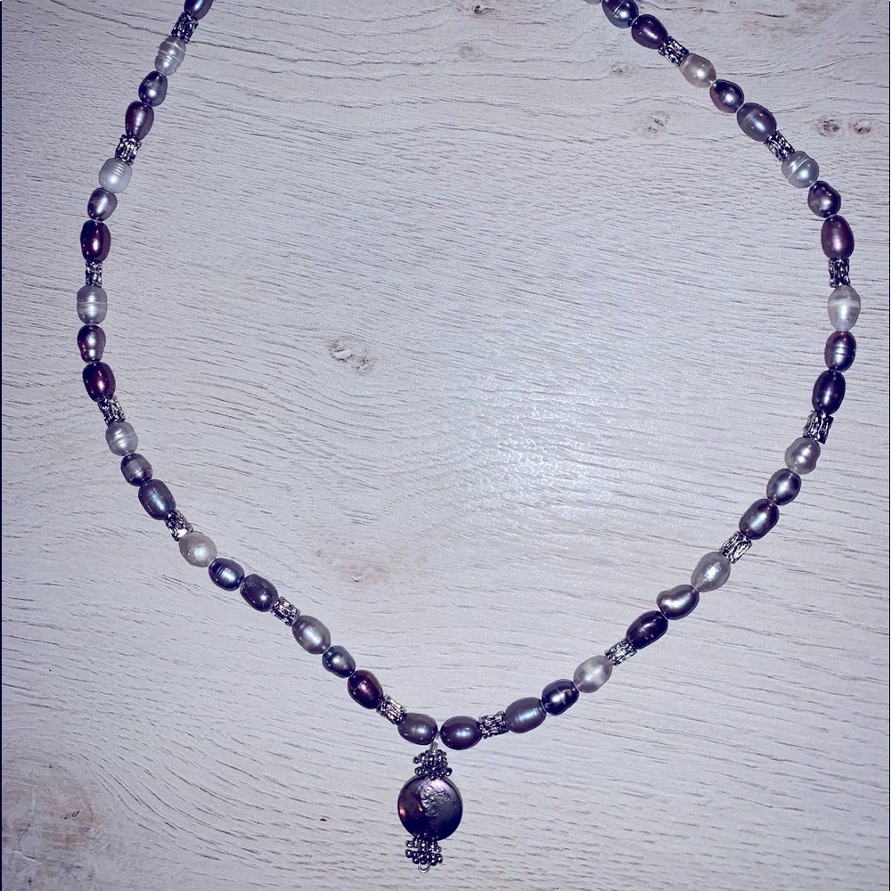 Freshwater Pearl Necklace with Silver accents